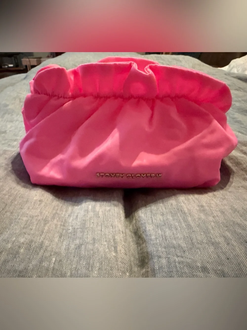 Stoney Clover Lane Bow Pouch in Bubblegum/ Sky